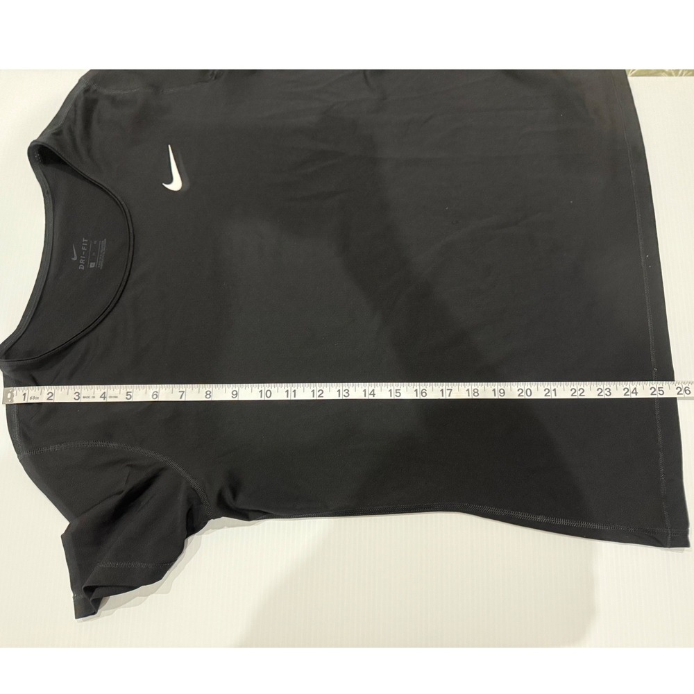 Nike Dri-FIT Womens XL Black Short Sleeve Training Workout T-Shirt Swoosh Logo - Picture 6 of 6